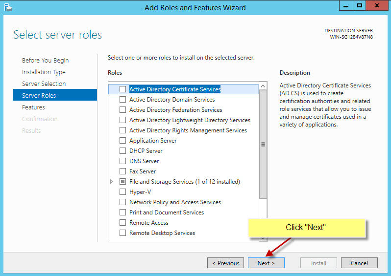 Smtp configuration for Windows 2012 and higher